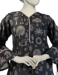 BLACK LAWN PRINTED KURTI