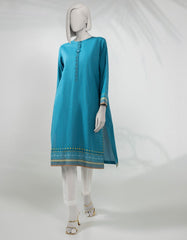 BLUE JACQUARD KURTI