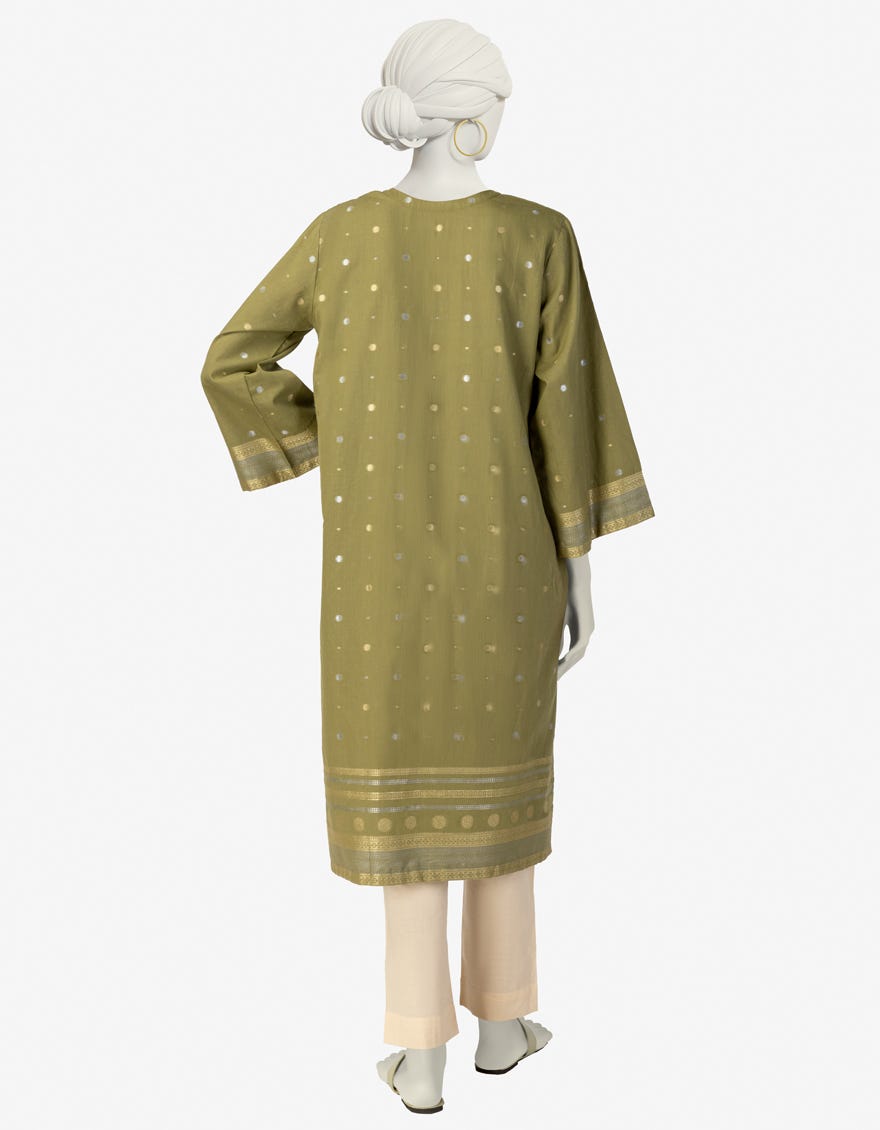 GREEN DYED JACQUARD KURTI
