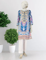 BLUE LAWN EMBROIDERED KURTI