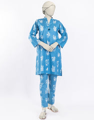BLUE LAWN PRINTED KURTI