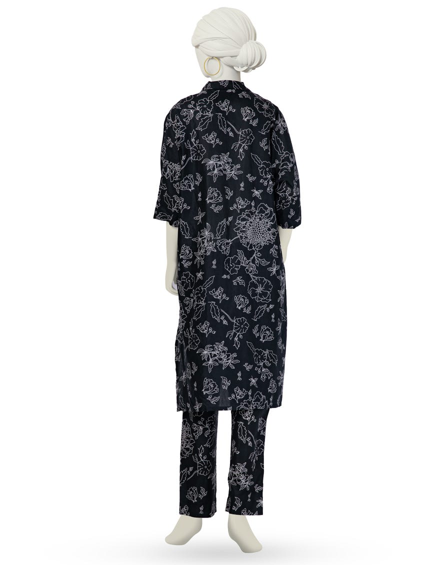 BLACK LAWN PRINTED KURTI