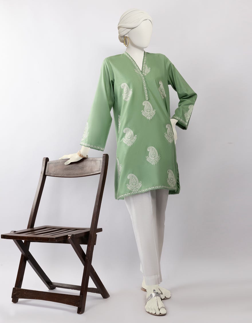 GREEN LAWN EMBROIDERED KURTI