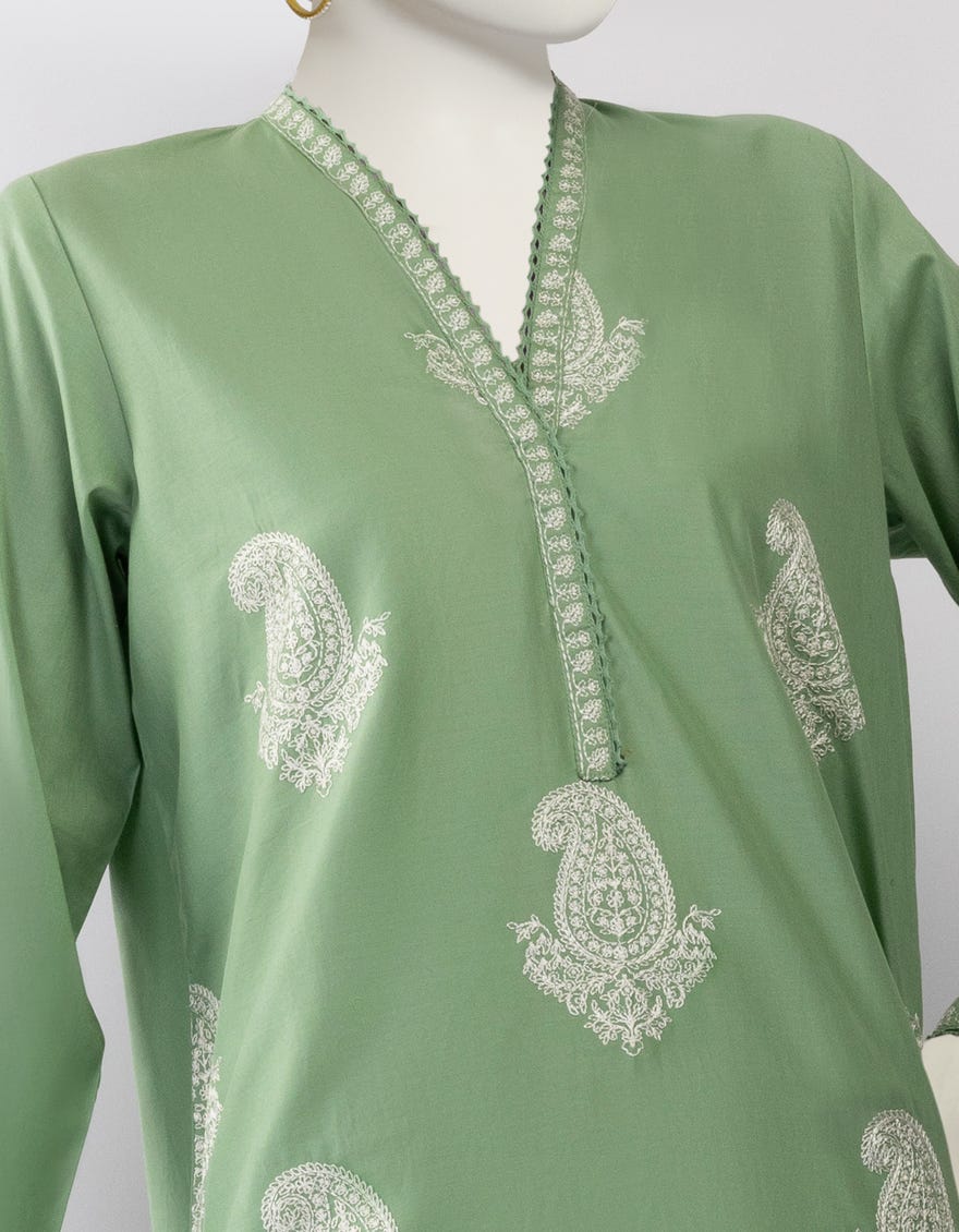 GREEN LAWN EMBROIDERED KURTI