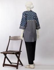 BLUE LAWN DYED KURTI