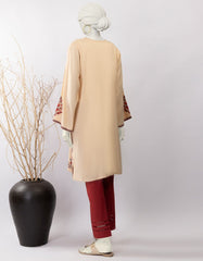 BEIGE MAPLE SILK EMBROIDERED KURTI