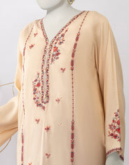 BEIGE MAPLE SILK EMBROIDERED KURTI