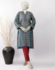 BLUE LAWN EMBROIDERED KURTI
