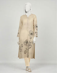 BEIGE LAWN DIGITAL PRINTED KURTI | JJLK-S-JSS-25-463