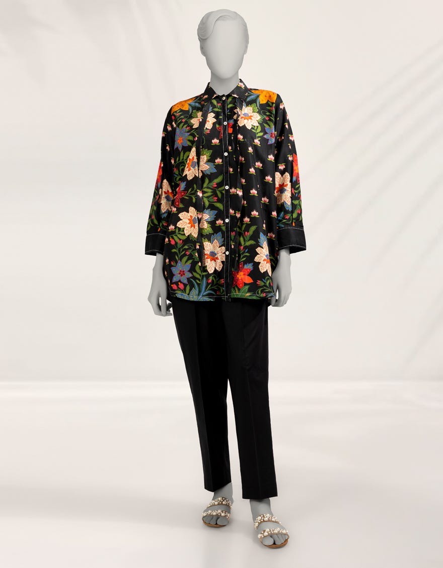 BLACK LAWN DIGITAL PRINTED KURTI