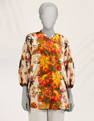 BEIGE LAWN DIGITAL PRINTED KURTI