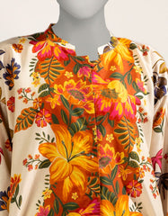 BEIGE LAWN DIGITAL PRINTED KURTI