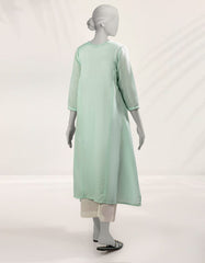 GREEN DOBBY EMBROIDERED KURTI