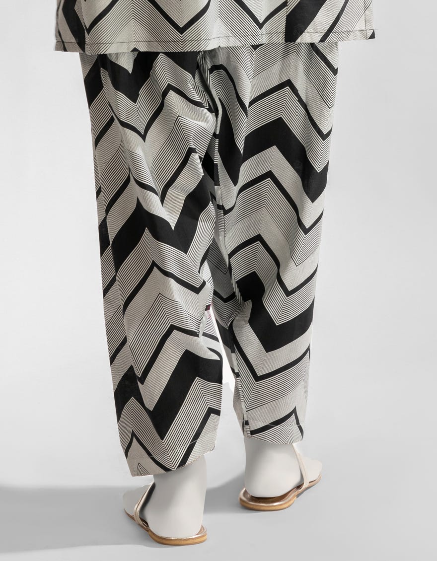 BLACK LAWN PRINTED SHALWAR
