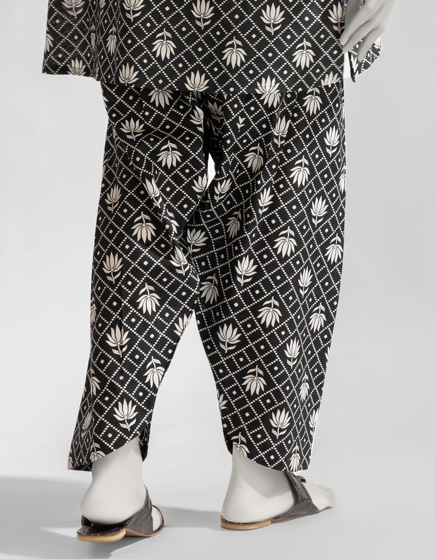 BLACK LAWN PRINTED SHALWAR