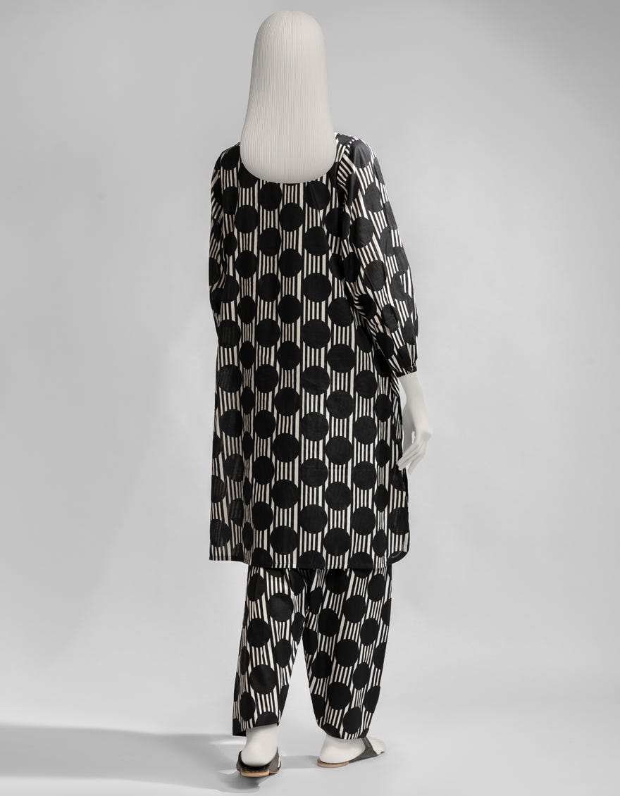 BLACK LAWN PRINTED KURTI