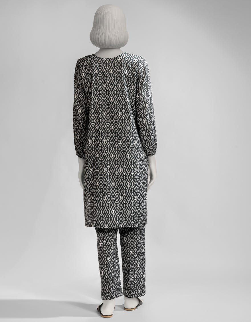 BLACK LAWN PRINTED KURTI