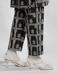 BLACK LAWN PRINTED TROUSERS