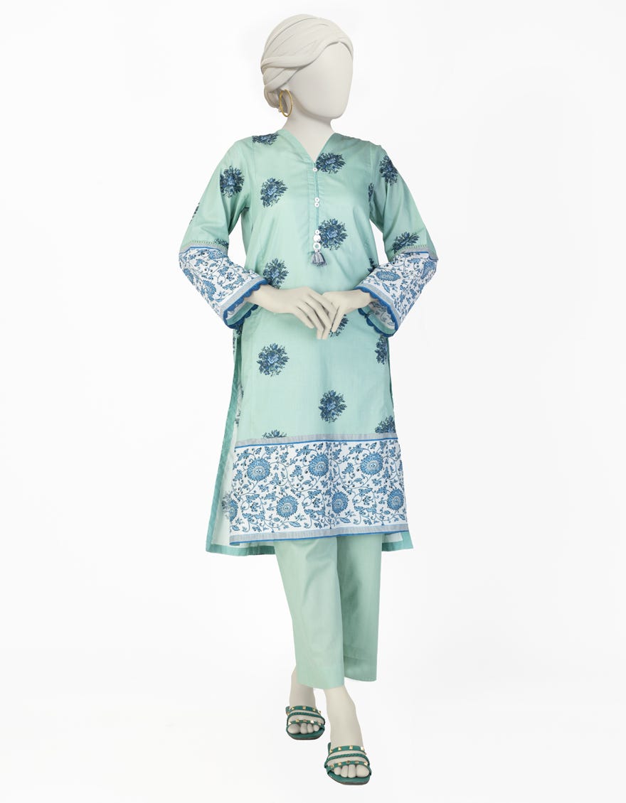 GREEN LAWN PRINTED 2PC STITCHED