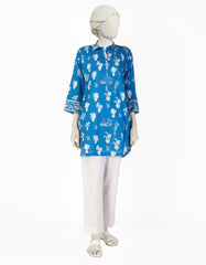 BLUE LAWN PRINTED 2PC STITCHED