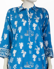BLUE LAWN PRINTED 2PC STITCHED