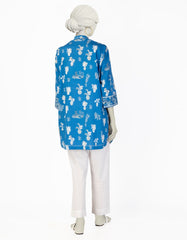 BLUE LAWN PRINTED 2PC STITCHED