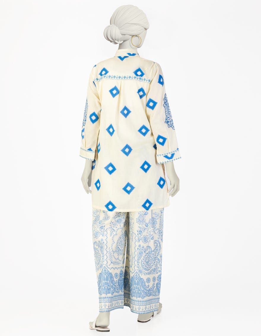 CREAM LAWN EMBROIDERED 2PC STITCHED