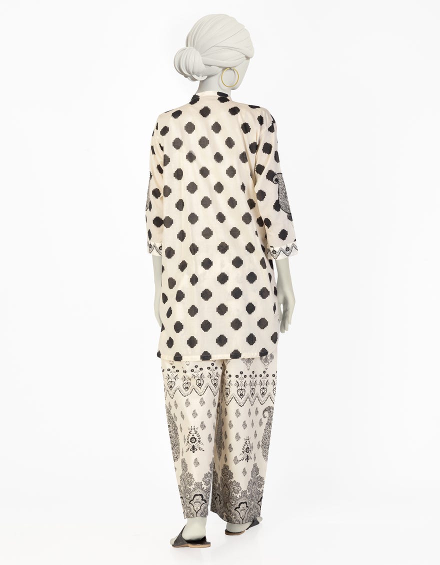 OFF WHITE LAWN EMBROIDERED 2PC STITCHED