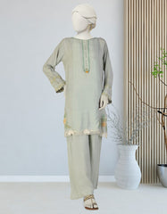 GREEN MAPLE SILK EMBROIDERED 2PC STITCHED
