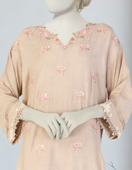 BEIGE MAPLE SILK EMBROIDERED 2PC STITCHED