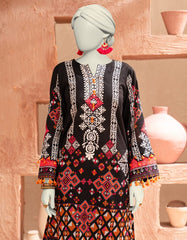 BLACK CAMBRIC EMBROIDERED UNSTITCHED 2PC