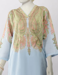 BLUE LAWN DIGITAL PRINTED 2PC STITCHED