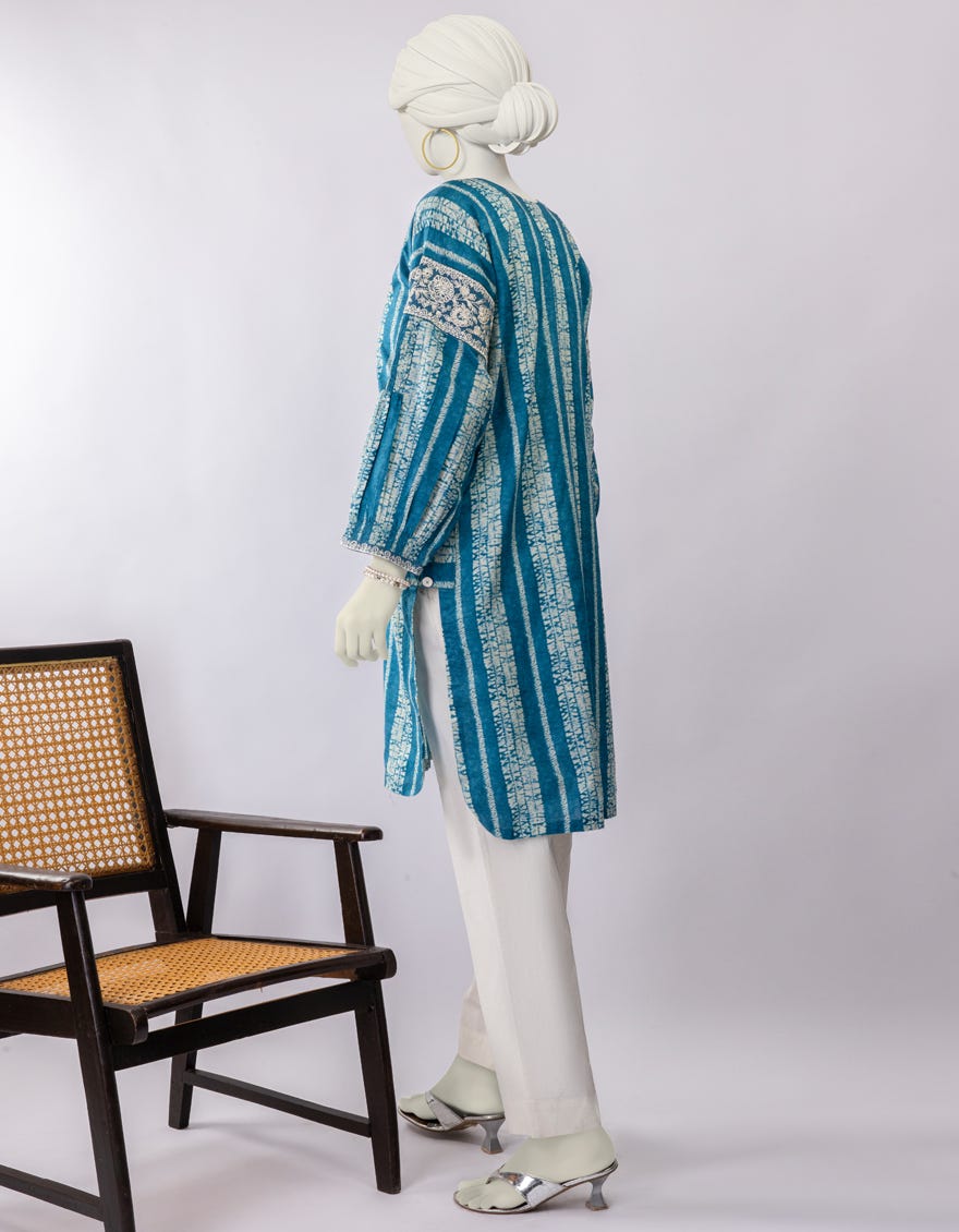 BLUE LAWN EMBROIDERED 2PC STITCHED