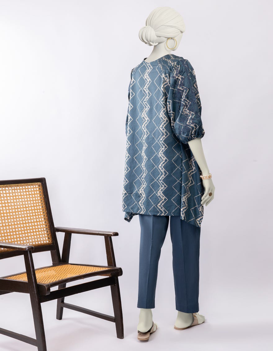 BLUE LAWN EMBROIDERED 2PC STITCHED