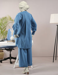 BLUE SLUB DYED 2PC STITCHED | JLAWN-S-JST-25-2096