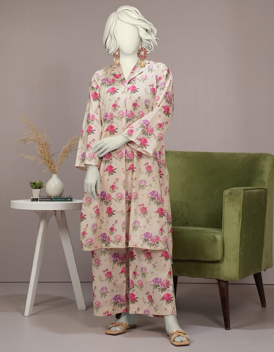 BEIGE LAWN DIGITAL PRINTED 2PC STITCHED | JLAWN-S-JST-25-2099