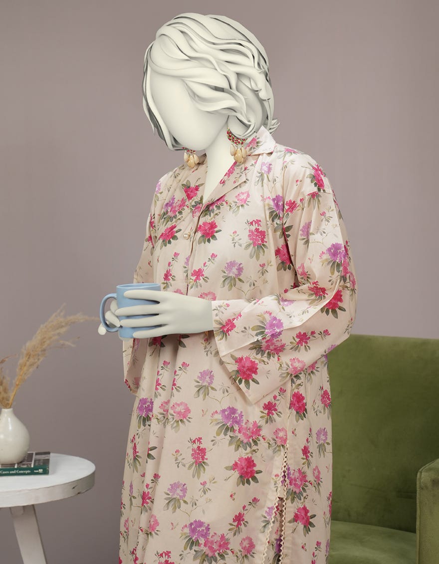 BEIGE LAWN DIGITAL PRINTED 2PC STITCHED | JLAWN-S-JST-25-2099