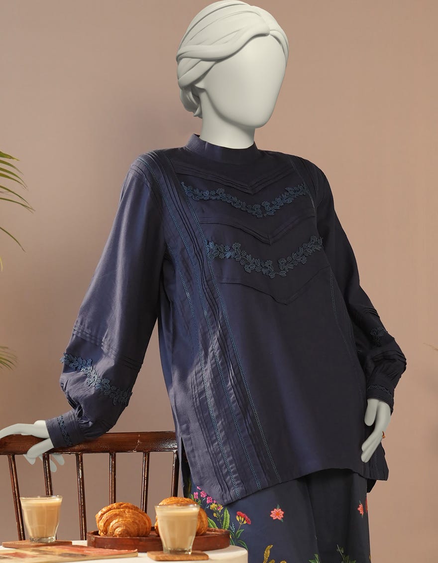 BLUE DOBBY DYED 2PC STITCHED | JLAWN-S-JST-25-2105