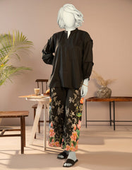 BLACK DOBBY DYED 2PC STITCHED | JLAWN-S-JST-25-2106