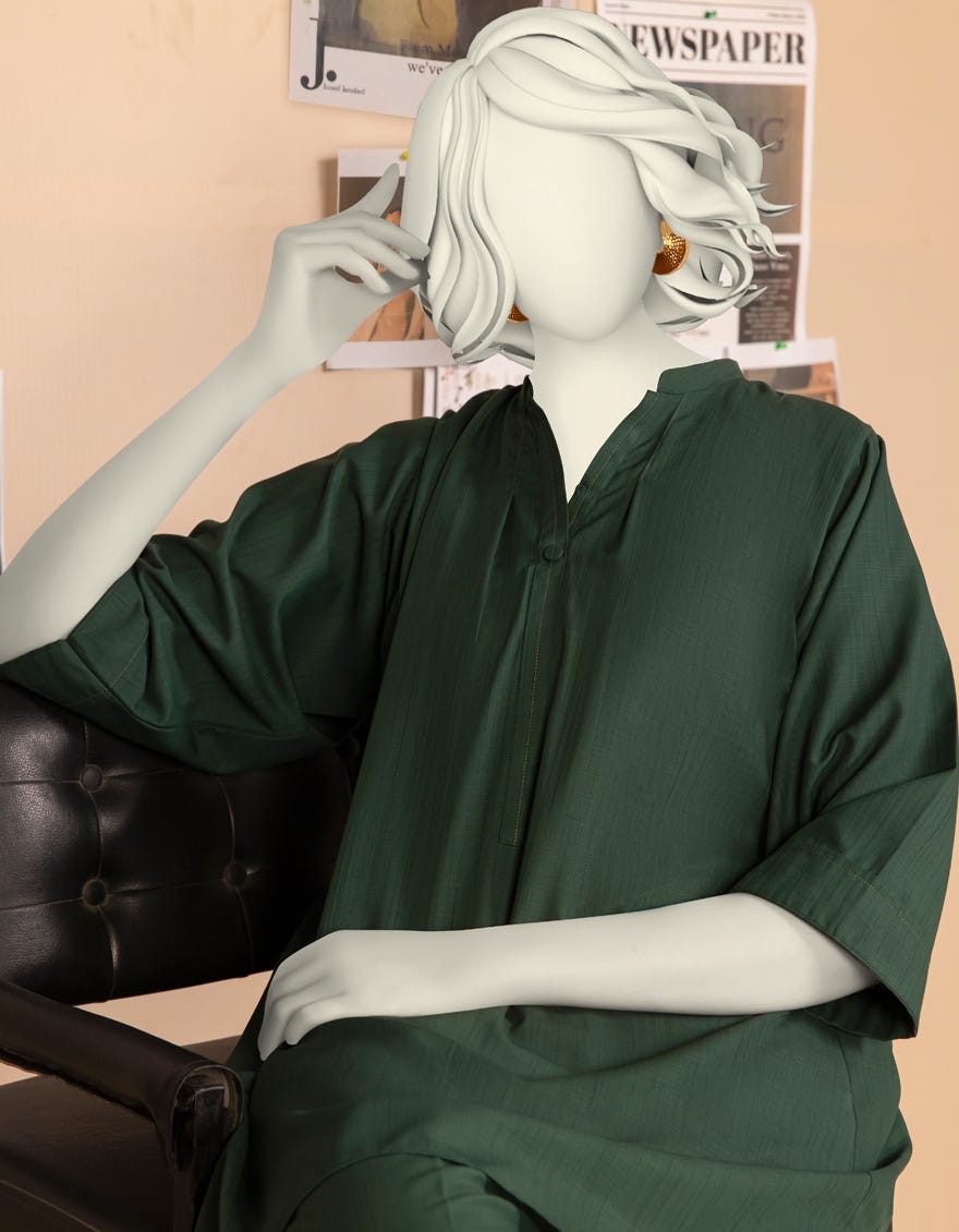 GREEN SLUB DYED 2PC STITCHED | JLAWN-S-JST-25-2109