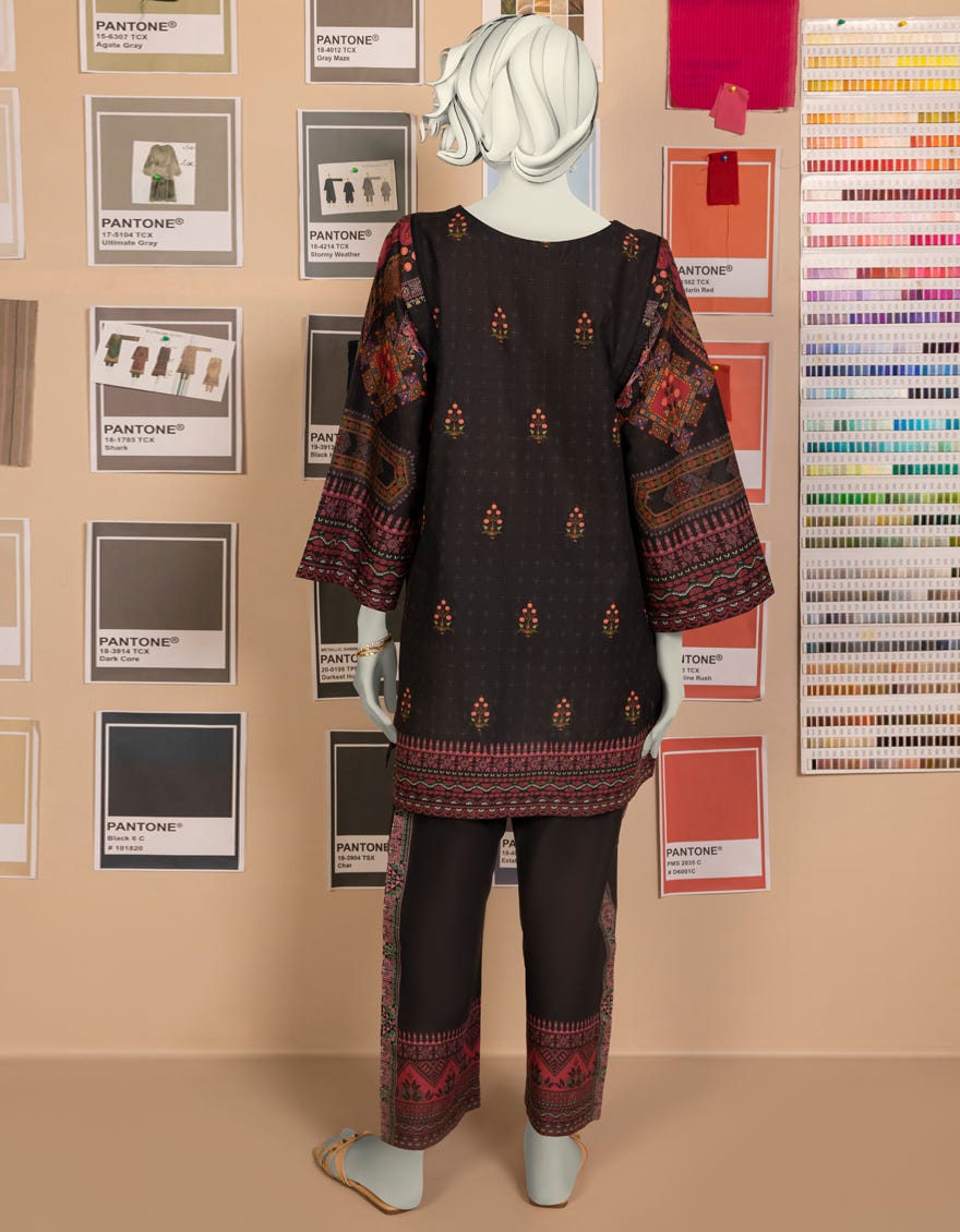 BLACK LAWN DIGITAL PRINTED 2PC STITCHED | JLAWN-S-JST-25-2115