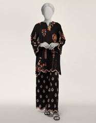 BLACK LAWN EMBROIDERED STITCHED 2PC