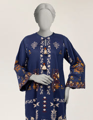 BLUE LAWN EMBROIDERED STITCHED 2PC