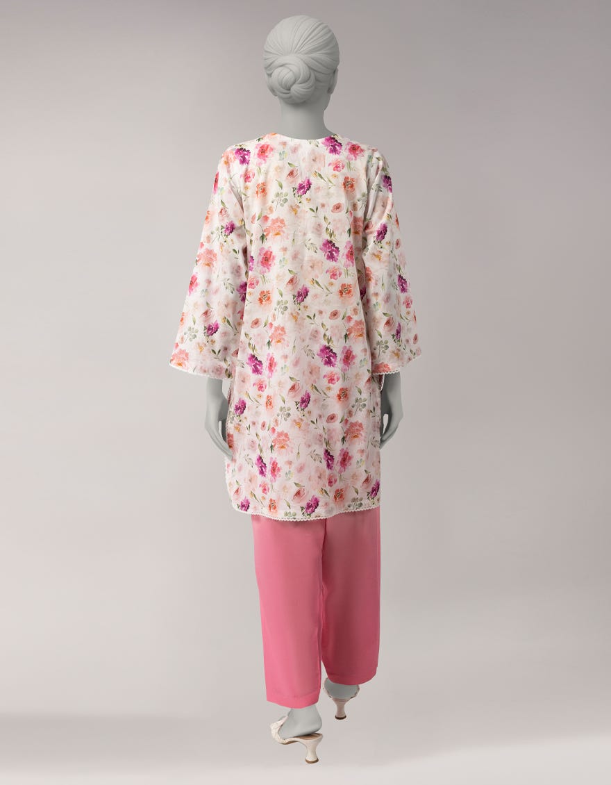 PINK LAWN DIGITAL PRINTED UNSTITCHED 2PC
