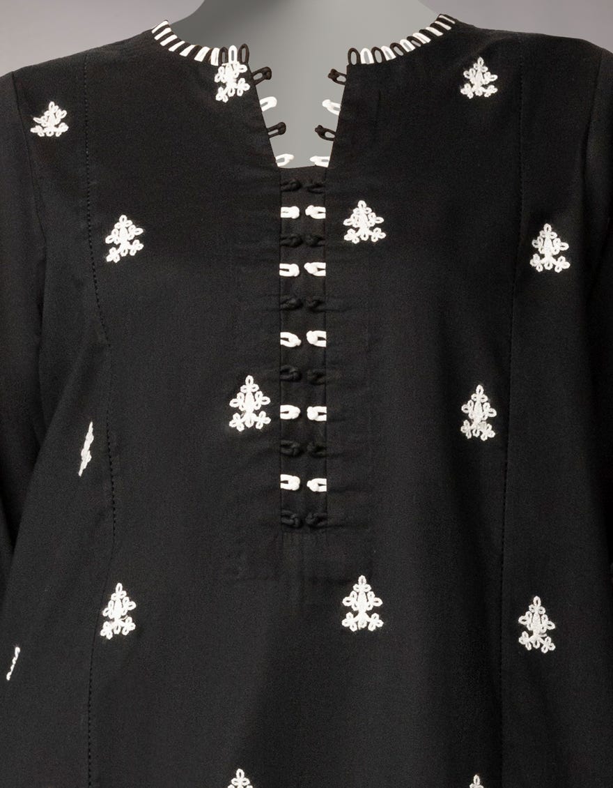 BLACK LAWN EMBROIDERED UNSTITCHED 2PC