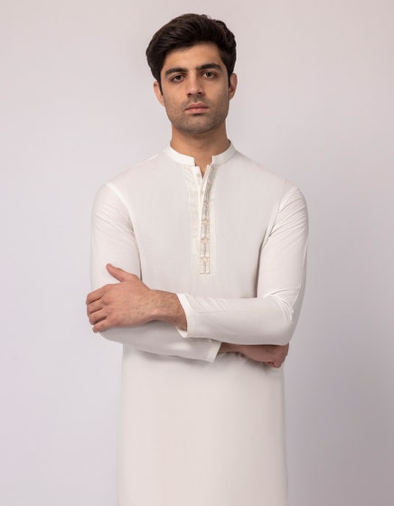 WHITE SEMI-FORMAL KURTA