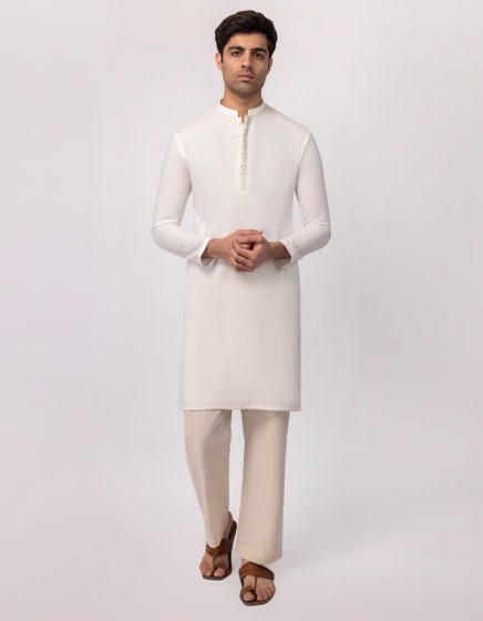 WHITE SEMI-FORMAL KURTA