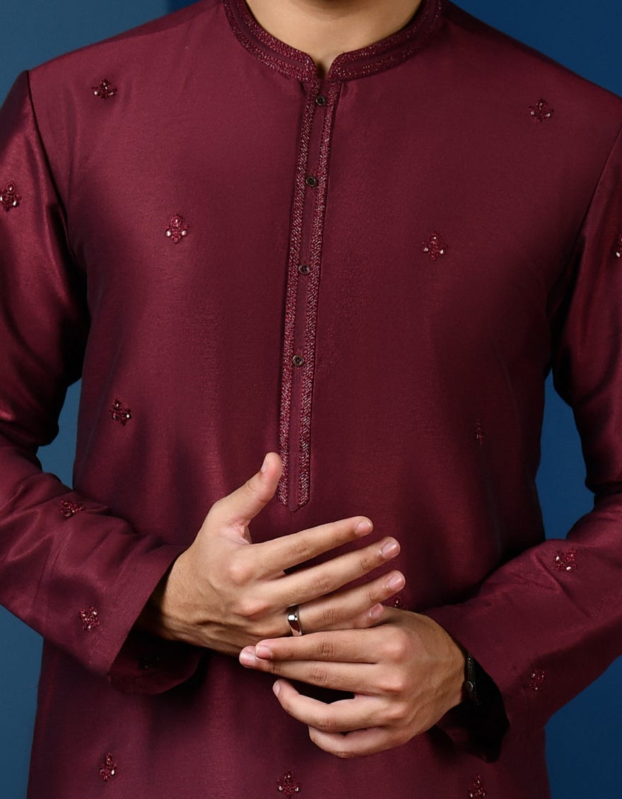 MAROON BLENDED SPECIAL KURTA