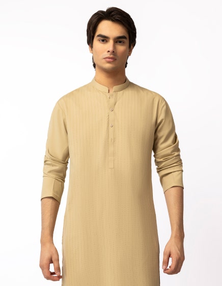 BEIGE CASUAL KURTA TROUSERS
