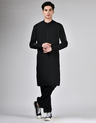 BLACK BLENDED KAMEEZ SHALWAR | JTKS-A-34937